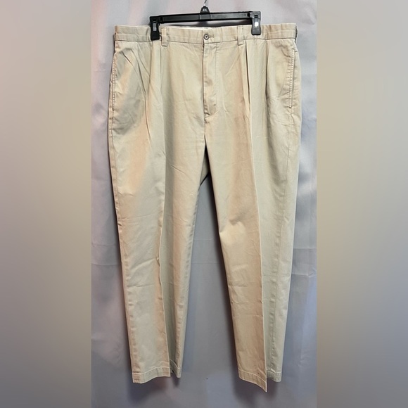 Polo Golf Ralph Lauren‎ Pants Mens 40X32 Beige Pleated Uncuffed Cotton Slacks - Picture 1 of 11